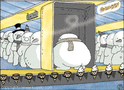 co delaji snehulaci v lete.gif